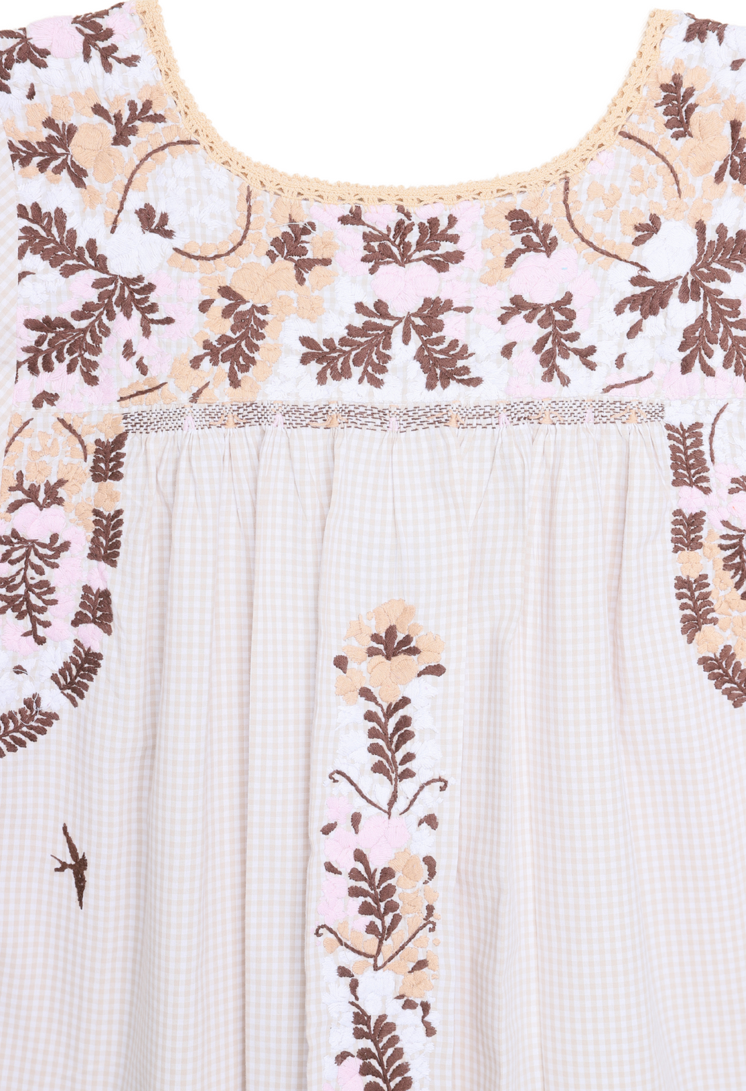 Liliana Gingham Café y Rosa
