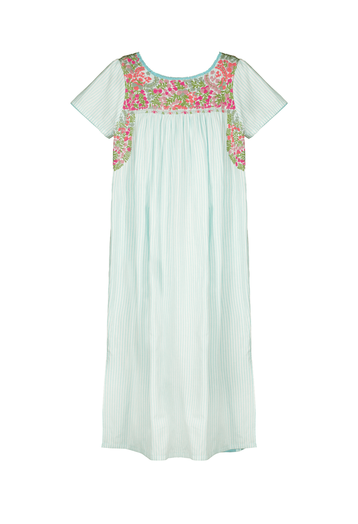 Liliana Midi Dress Dress Liliana Teal Stripe Midi Dress Liliana Teal Stripe Midi Dress