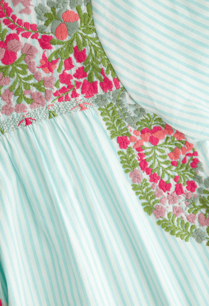 Liliana Midi Dress Dress Liliana Teal Stripe Midi Dress Liliana Teal Stripe Midi Dress