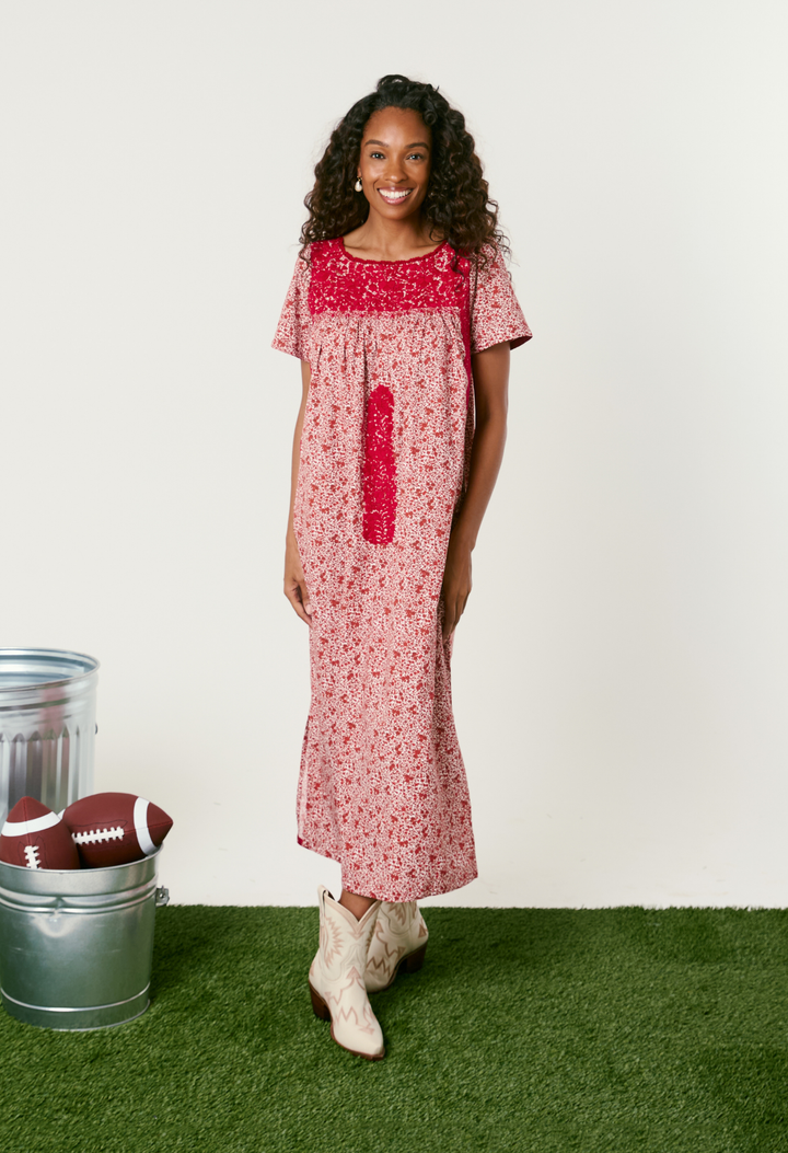 Liliana Floral Rojo Midi Dress