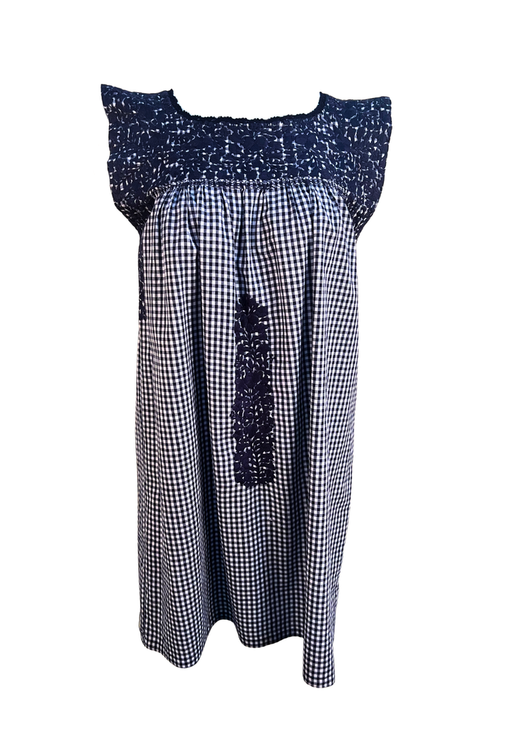 Blue on Blue Gingham Short Dress