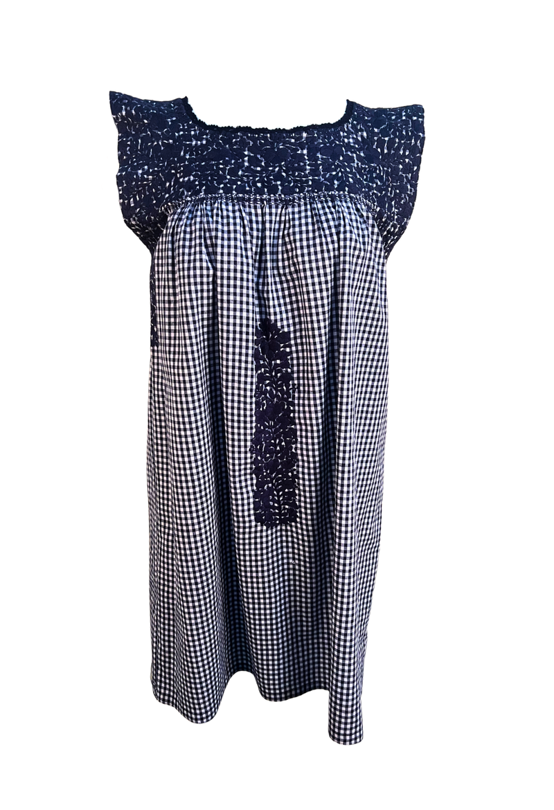 Blue on Blue Gingham Short Dress