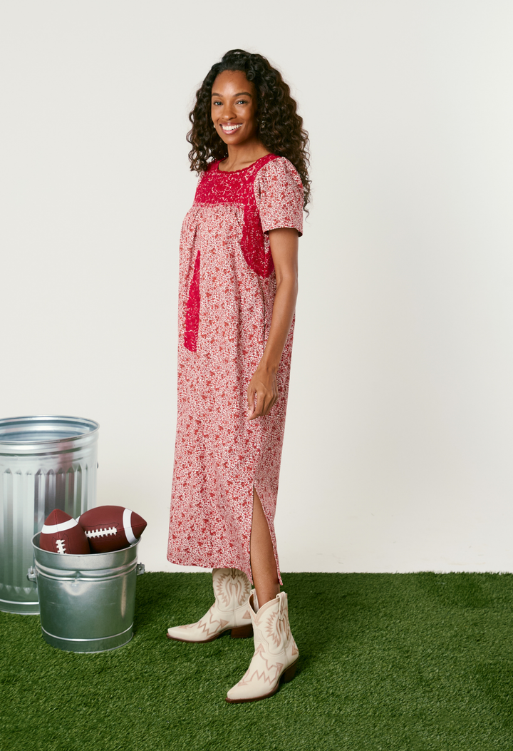 Liliana Floral Rojo Midi Dress