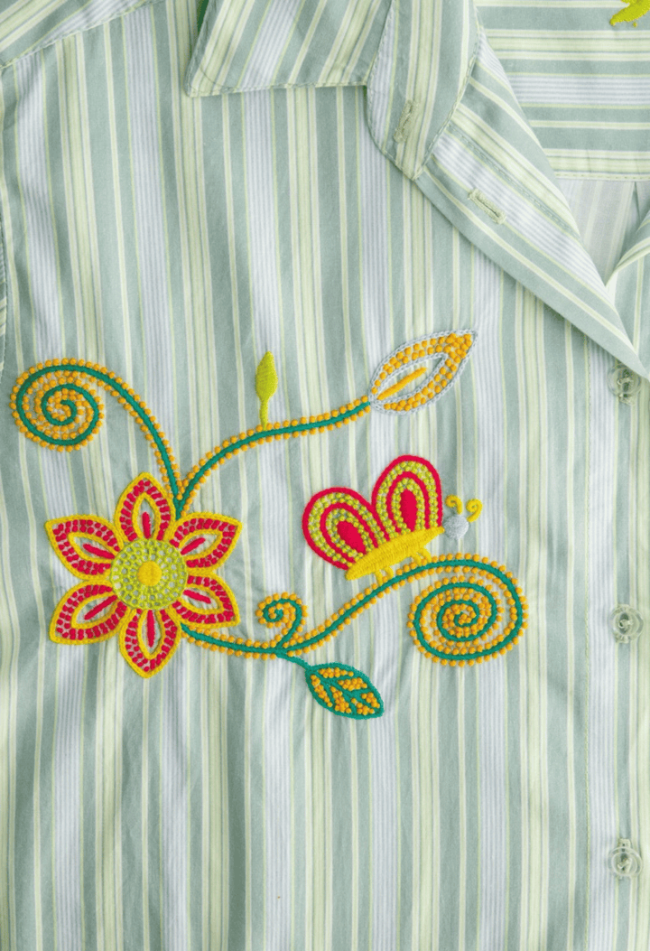 Isla Blouse Blouse Isla Teal Stripe Primavera Blouse Isla Teal Stripe Primavera Blouse