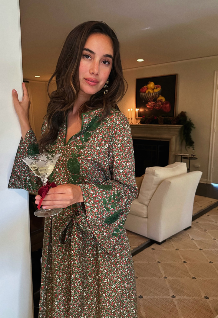 Leona Green Floral Midi Dress