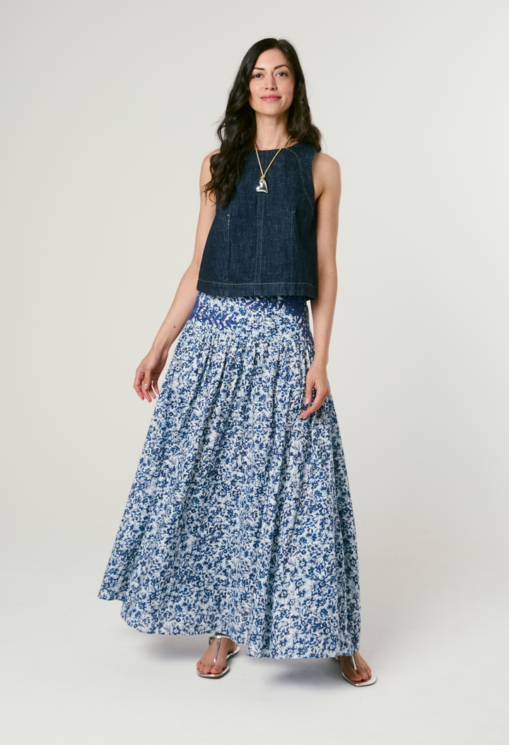 Esmeralda Azul Floral Skirt