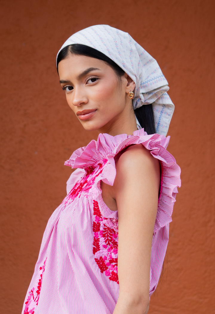 Blue Heart Head Scarf