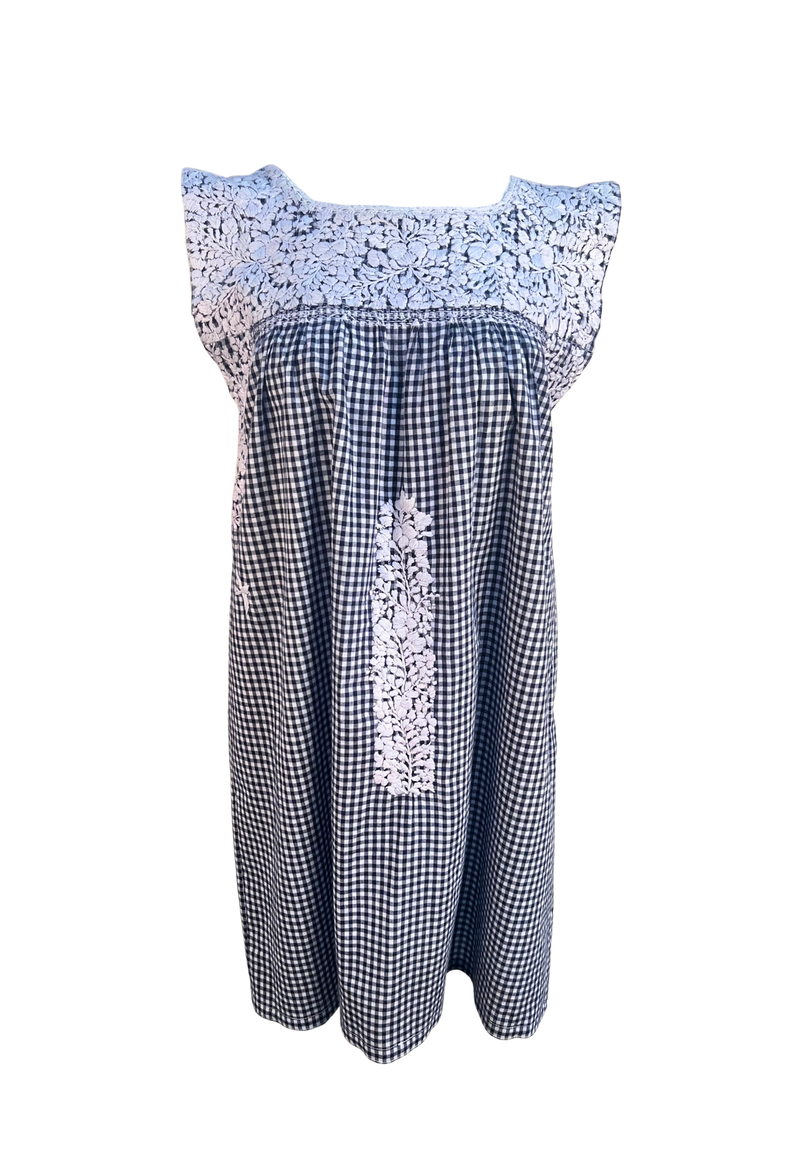 Blue Gingham Short Dress