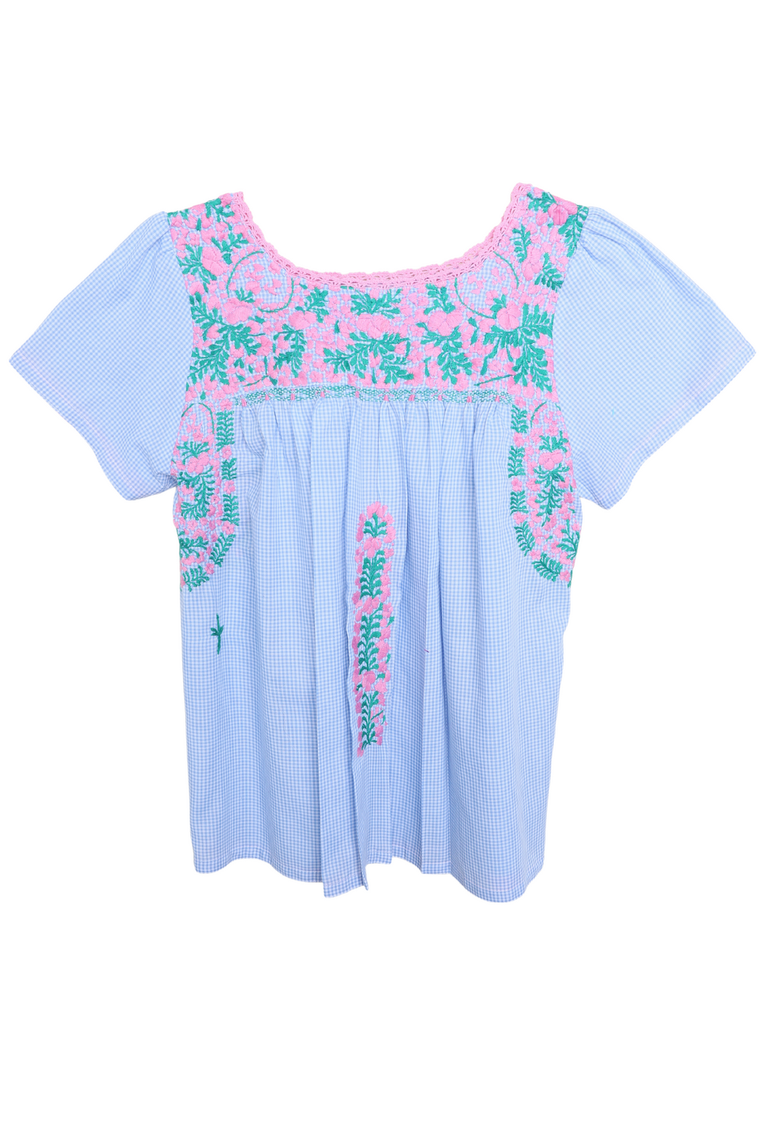 Liliana Gingham Azul y Rosa