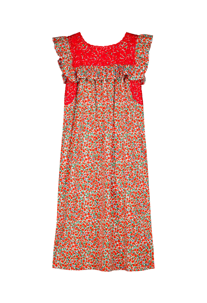Selena Red Floral Midi Dress