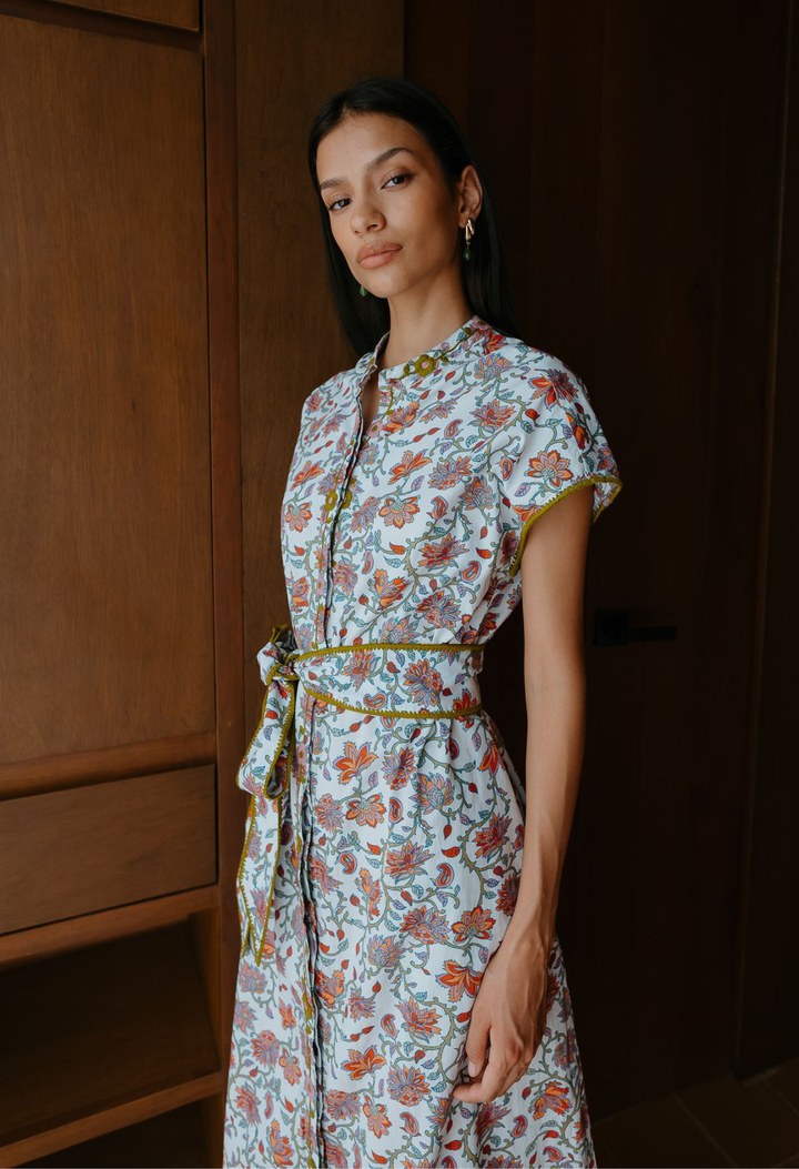 Valeria Midi Dress Dress Valeria Paisly Garden Midi Dress Valeria Paisly Garden Midi Dress