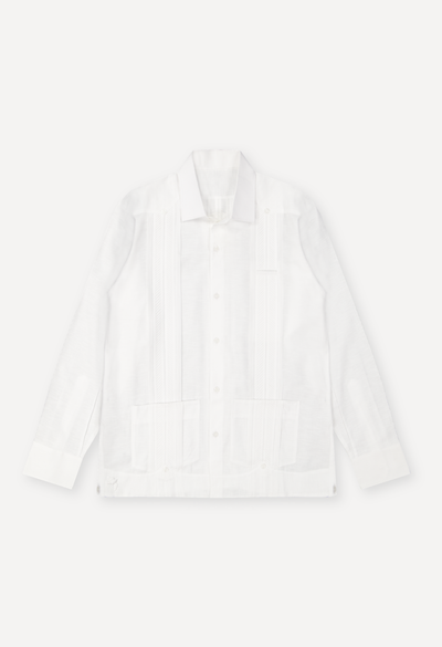 Plumilla Long Sleeve Guayabera Men's Guayabera Plumilla Men's White Long Sleeve Guayabera Plumilla Men's White Long Sleeve Guayabera