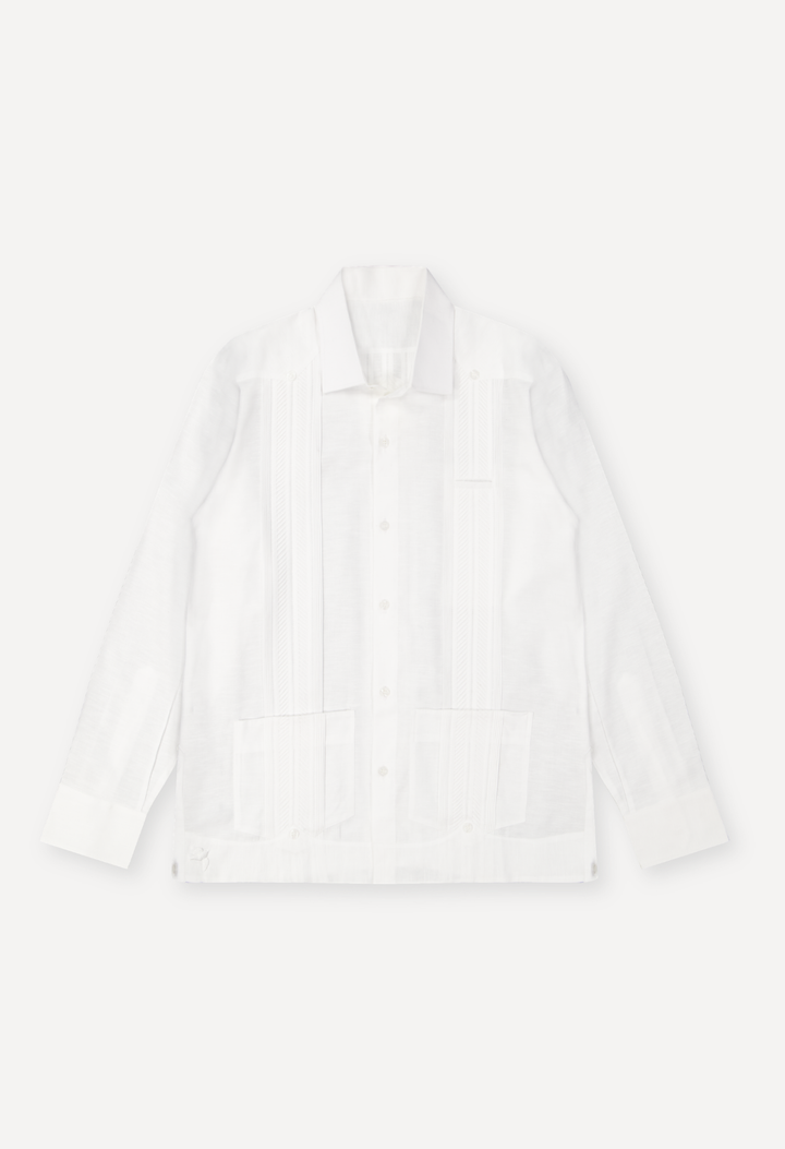 Plumilla Long Sleeve Guayabera Men's Guayabera Plumilla Men's White Long Sleeve Guayabera Plumilla Men's White Long Sleeve Guayabera