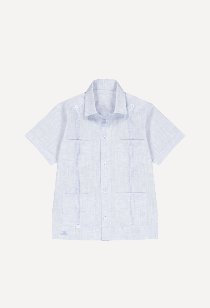 Classic Round Edge Guayabera Men's Guayabera Classic Men's Light Blue Round Edge Guayabera Classic Men's Light Blue Round Edge Guayabera