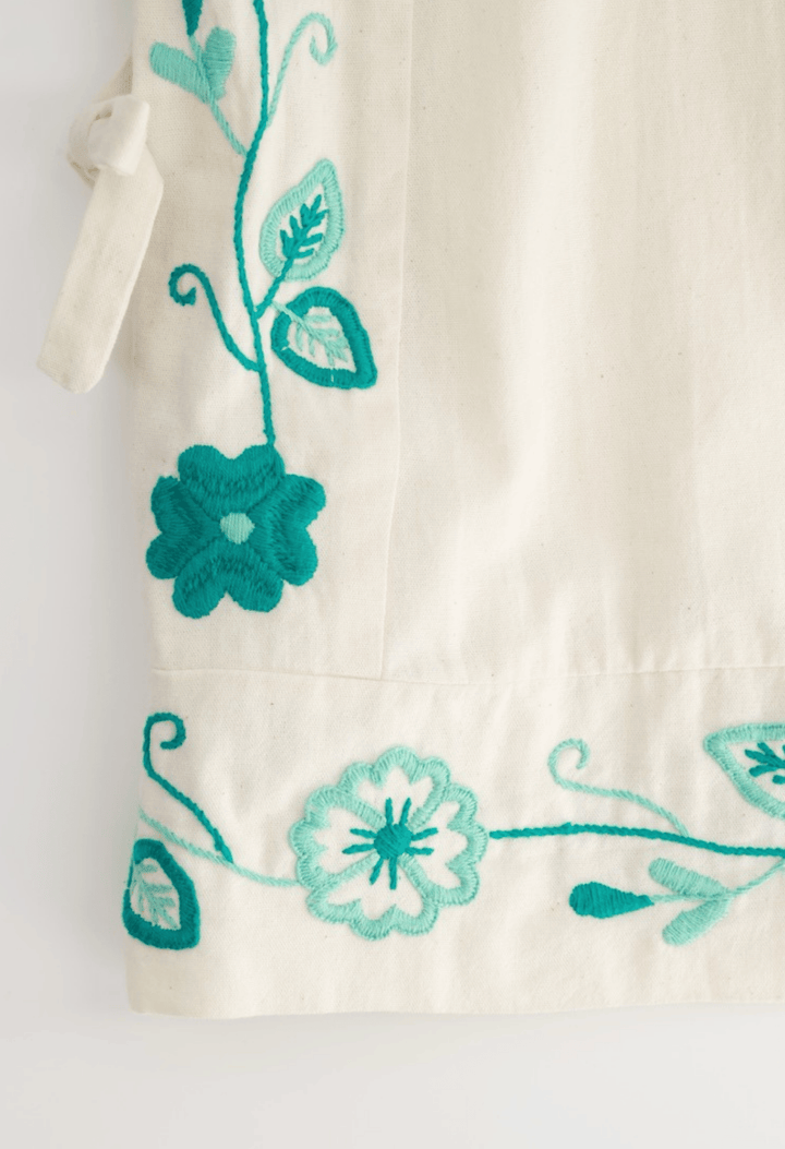 Mia Long Dress Dress Mia Cream and Turquoise Long Dress Mia Cream and Turquoise Long Dress