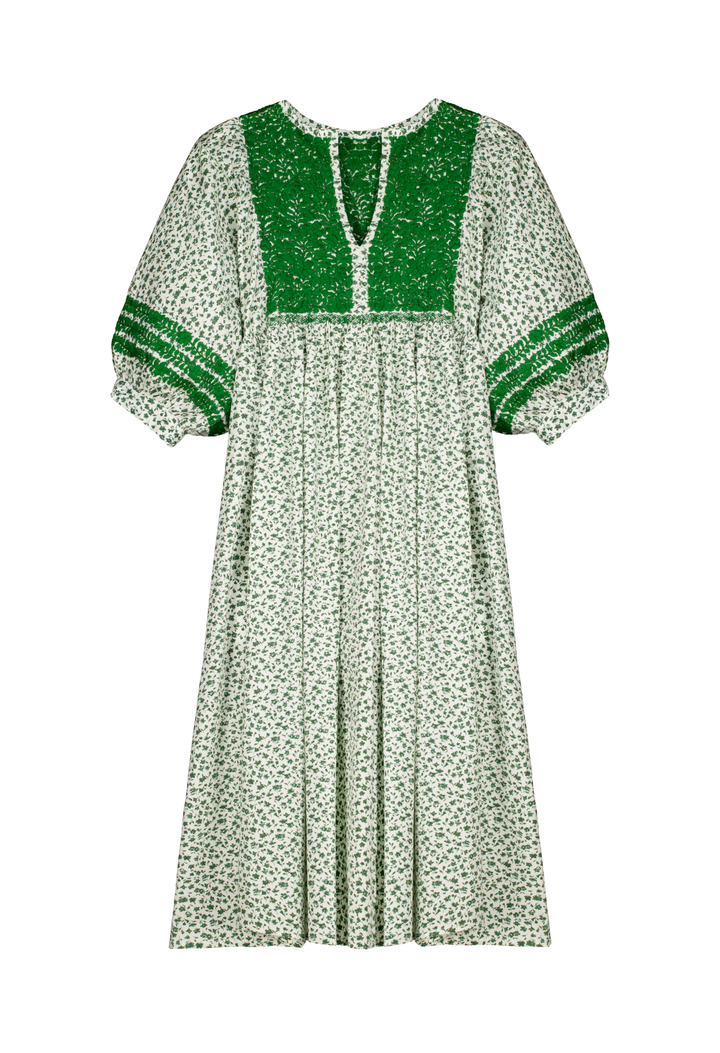 Violeta Green Floral Midi Dress