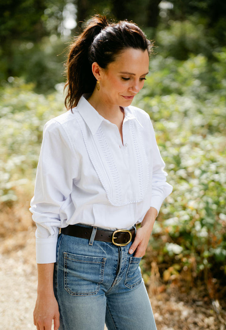 Tuxedo Blanca Blouse
