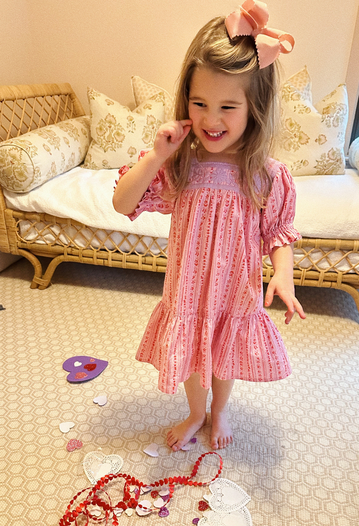 Maria Pink Floral Girl's Dress