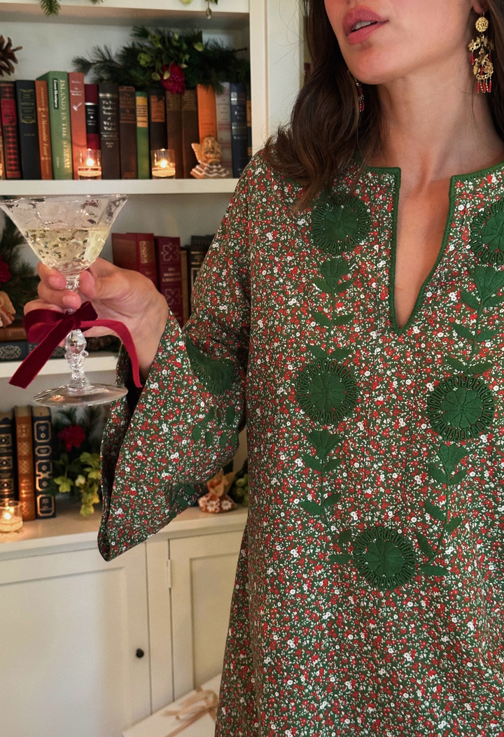 Leona Green Floral Midi Dress