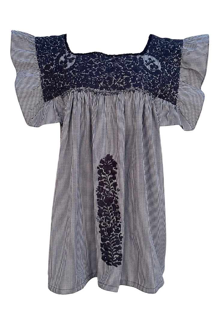 Soledad Gingham Azul Blouse