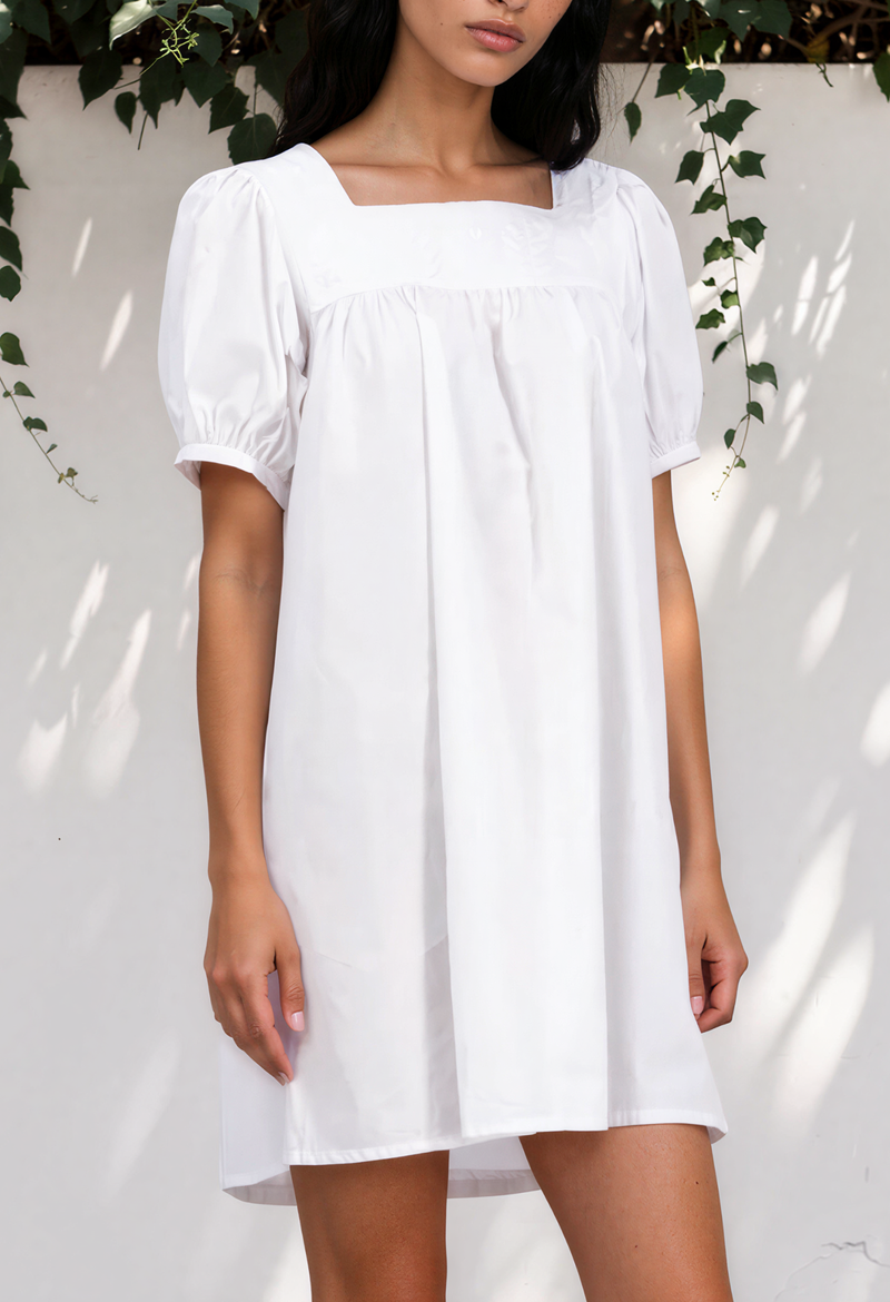 maria mini dresses in white Short Dress – Mi Golondrina Adjustable shoulder straps Option 1 Color:Dovetail Strict Black Dresses Stock Misc_Casual