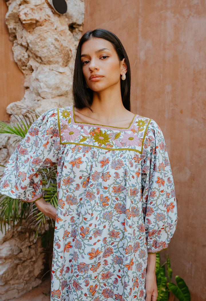 Marta Short Dress Dress Marta Paisley Garden Floral Short Dress Marta Paisley Garden Floral Short Dress