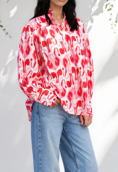 Paloma Blouse Blouse Paloma Long Sleeve Red Fiesta Print Blouse Paloma Long Sleeve Red Fiesta Print Blouse