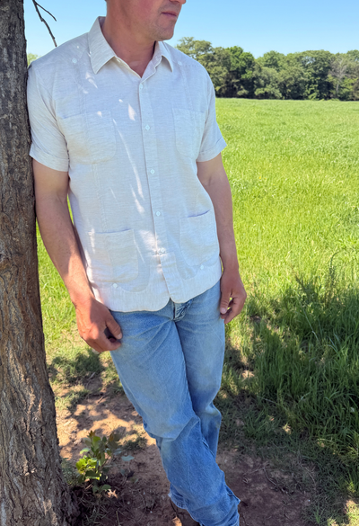 Classic Round Edge Guayabera Men's Guayabera Classic Men's Khaki Round Edge Guayabera Classic Men's Khaki Round Edge Guayabera