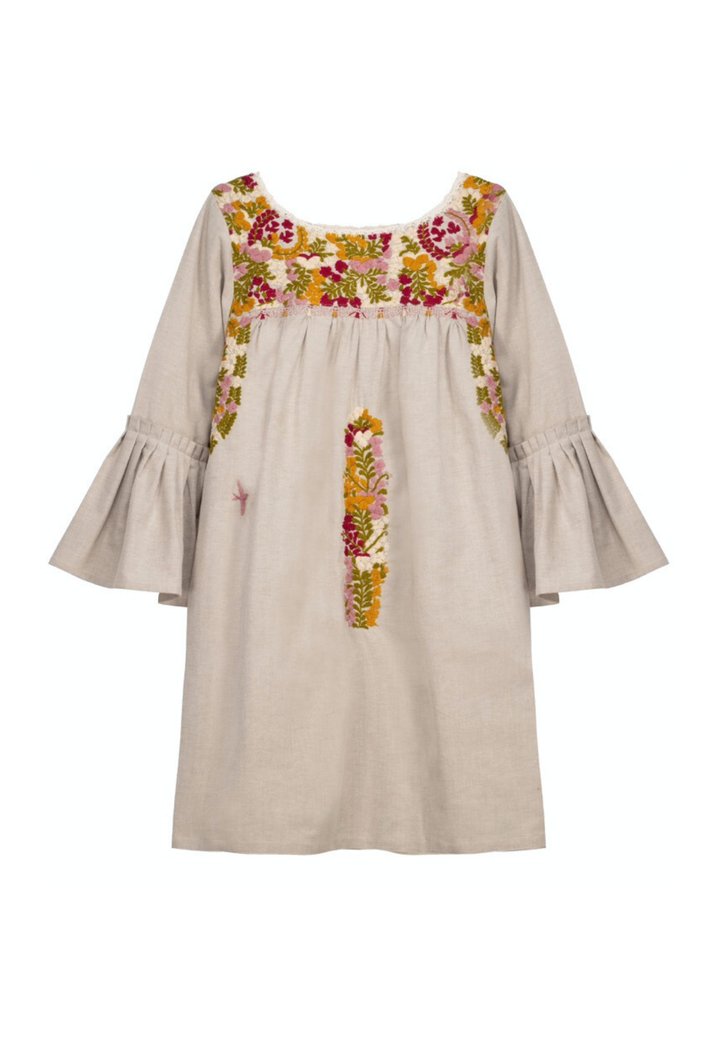 Leona Khaki Otoñal Short Dress