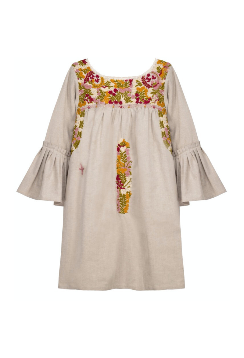 Leona Khaki Otoñal Short Dress