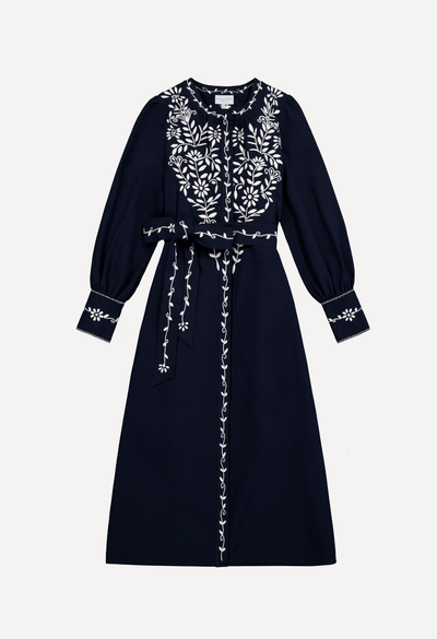 Martina Long Dress Dress Martina Navy and White Long Dress Martina Navy and White Long Dress