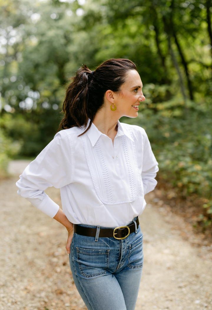 Tuxedo Blanca Blouse