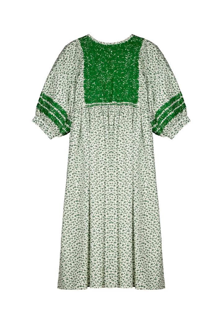 Violeta Green Floral Midi Dress | Mi Golondrina Violeta Green Floral Midi Dress | Mi Golondrina