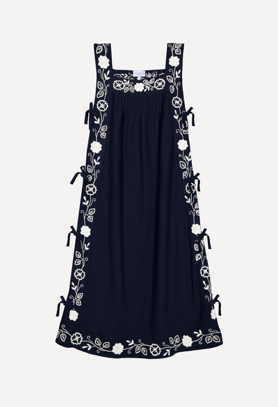 Mia Long Dress Dress Mia Navy and White Midi Dress Mia Navy and White Midi Dress