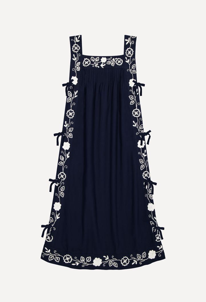 Mia Long Dress Dress Mia Navy and White Midi Dress Mia Navy and White Midi Dress