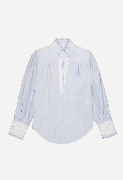 Paloma Blouse Blouse Paloma Light Blue and White Blouse Paloma Light Blue and White Blouse