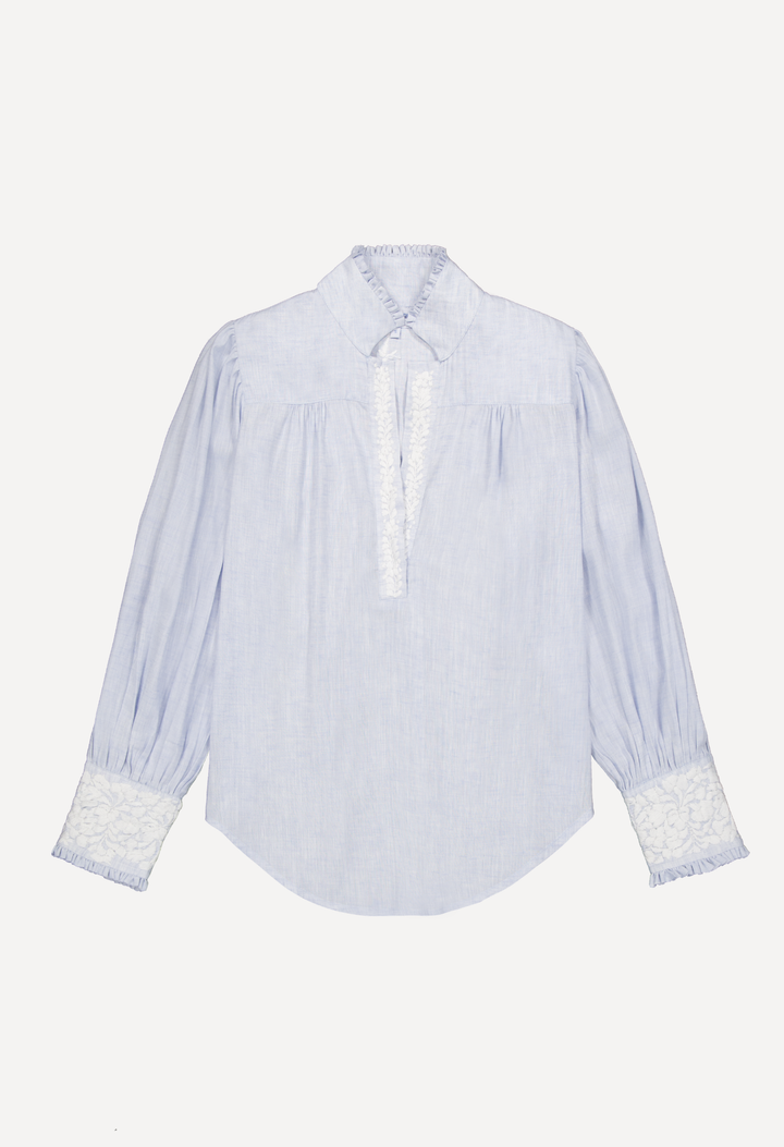 Paloma Blouse Blouse Paloma Light Blue and White Blouse Paloma Light Blue and White Blouse