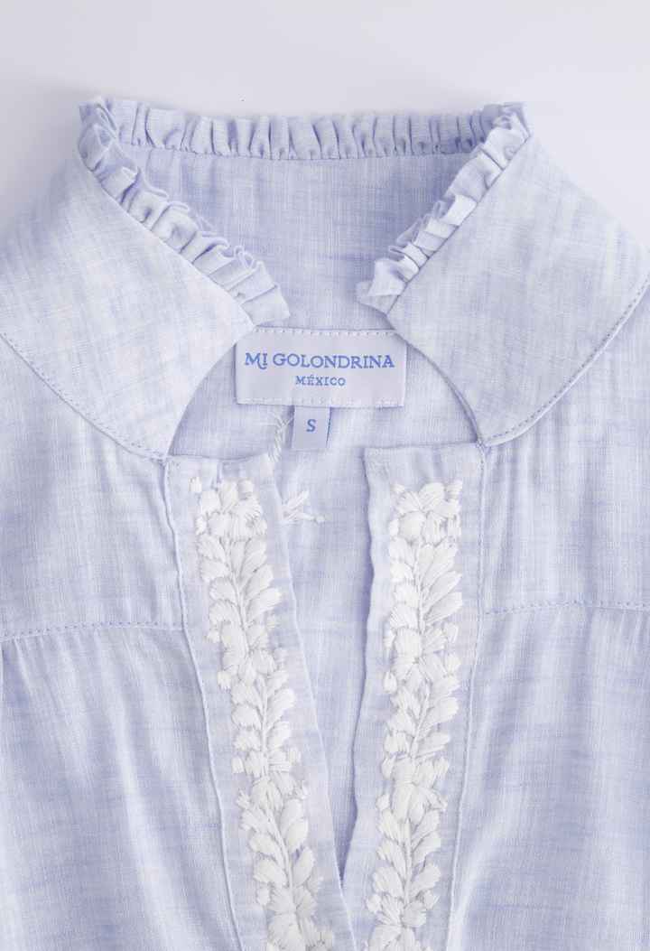 Paloma Blouse Blouse Paloma Light Blue and White Blouse Paloma Light Blue and White Blouse