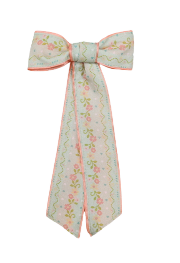 Verde y Rosa Hair Bow