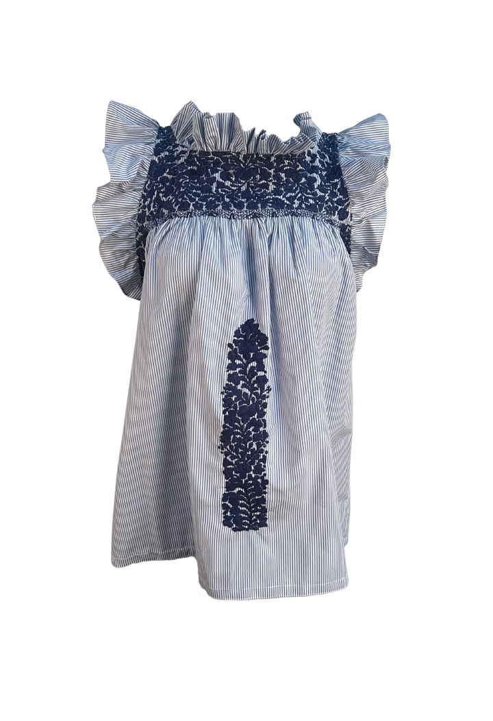 Olivia Blue Striped Blouse