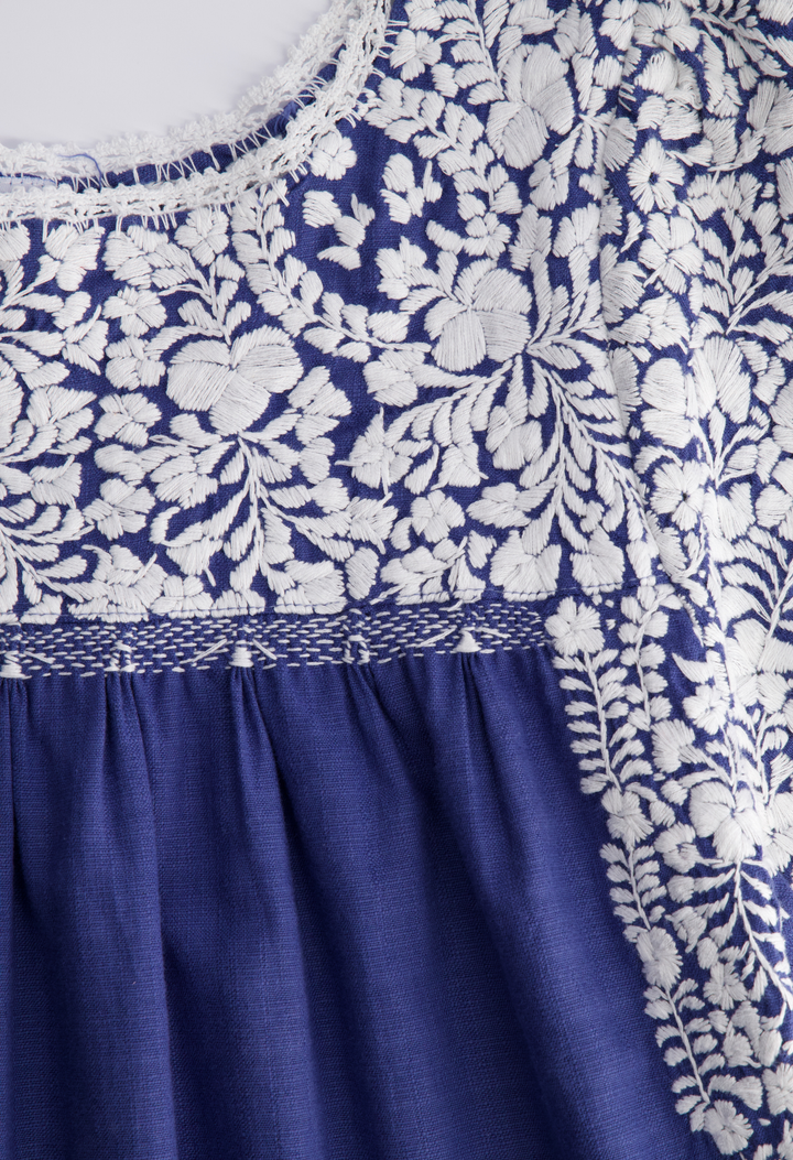 Liliana Short Dress Dress Liliana Dusty Blue with Embroidered Sleeve Short Dress Liliana Dusty Blue with Embroidered Sleeve Short Dress