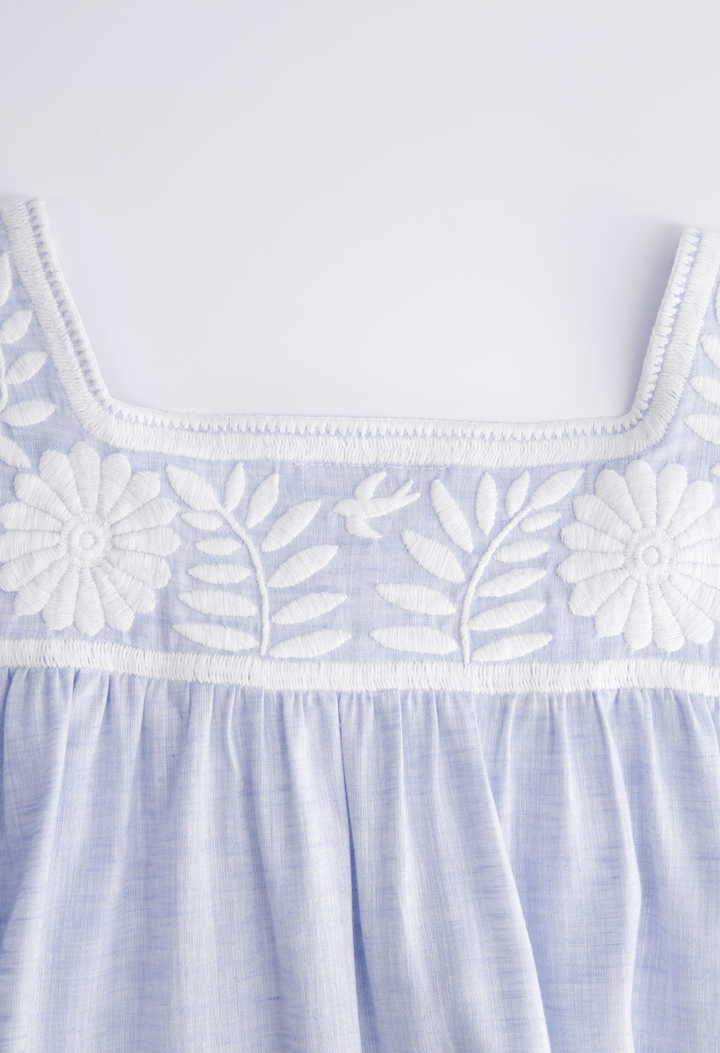 Maria Short Dress Dress Maria Light Blue and White Short Dress Maria Light Blue and White Short Dress