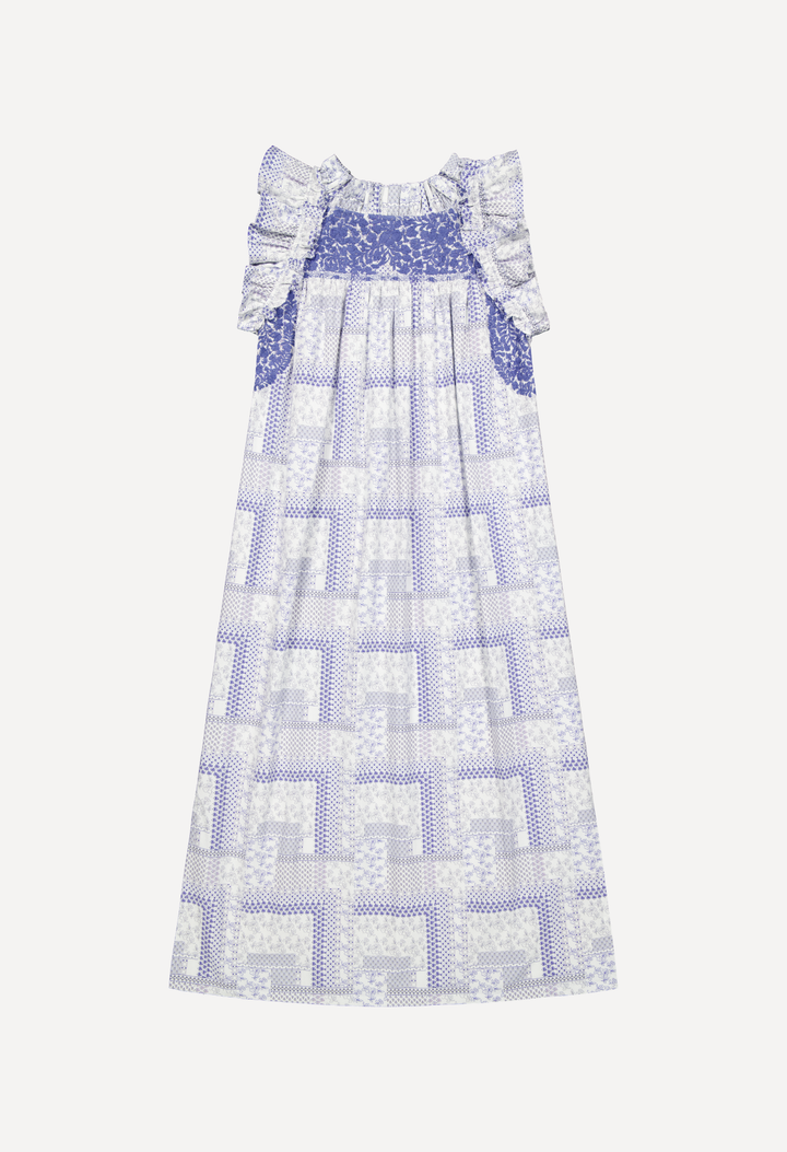 Olivia Midi Dress Dress Olivia Blue Floral Block Print Midi Dress Olivia Blue Floral Block Print Midi Dress