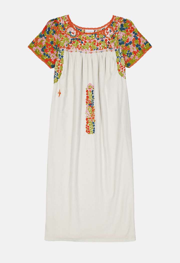 Liliana Midi Dress Dress Liliana Wildflower Meadow Embroidered Sleeve Midi Dress Liliana Wildflower Meadow Embroidered Sleeve Midi Dress