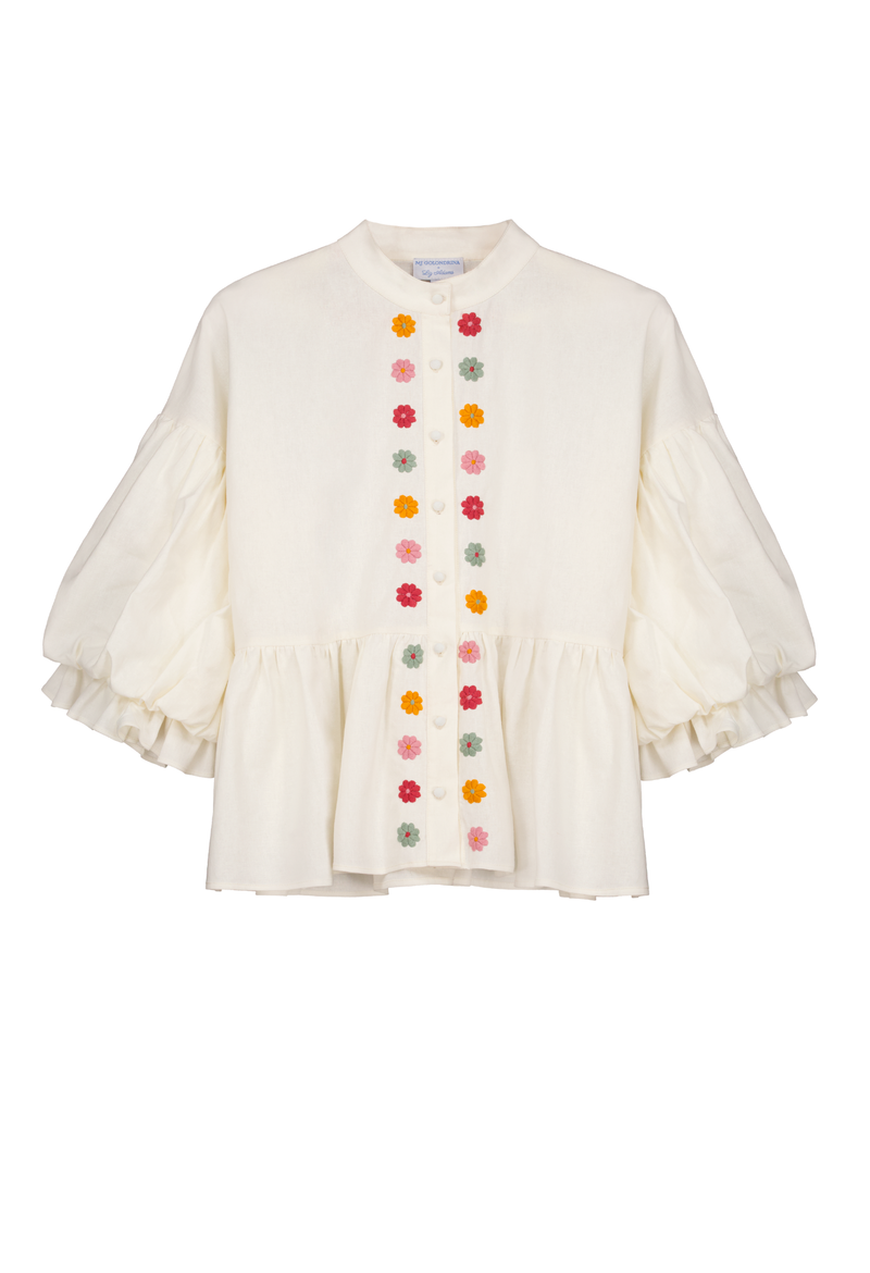 Francisca Blanca y Multicolor Blouse