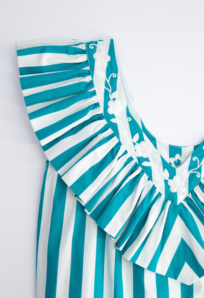 Andrea Midi Dress Dress Andrea Wide Stripe Turquoise Midi Dress Andrea Wide Stripe Turquoise Midi Dress