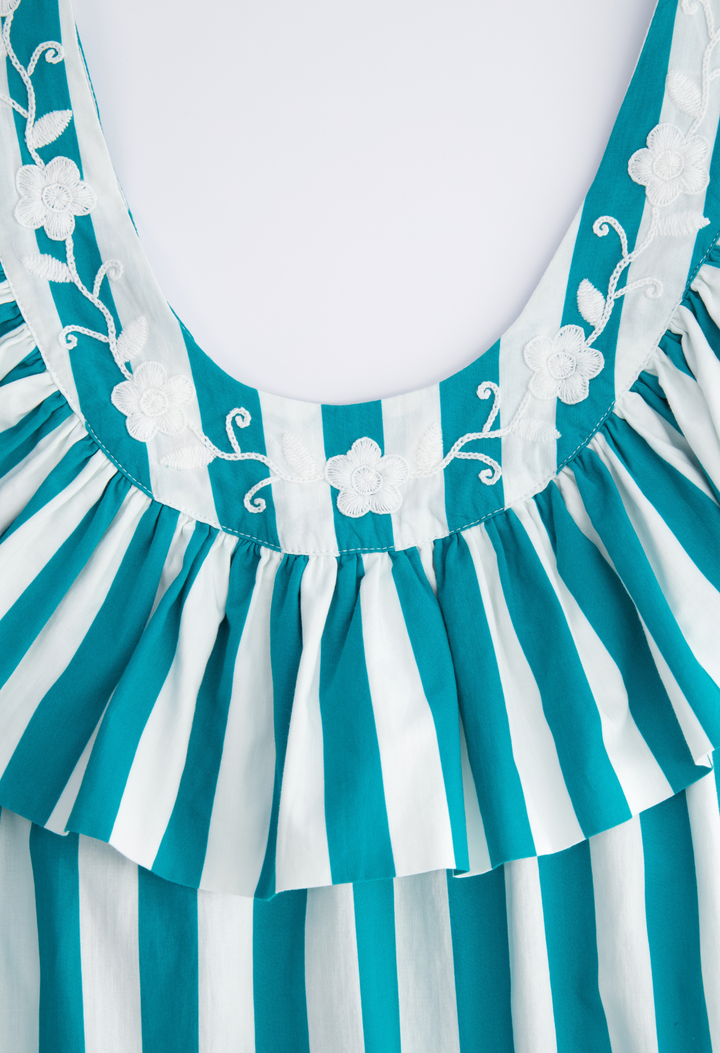 Andrea Midi Dress Dress Andrea Wide Stripe Turquoise Midi Dress Andrea Wide Stripe Turquoise Midi Dress