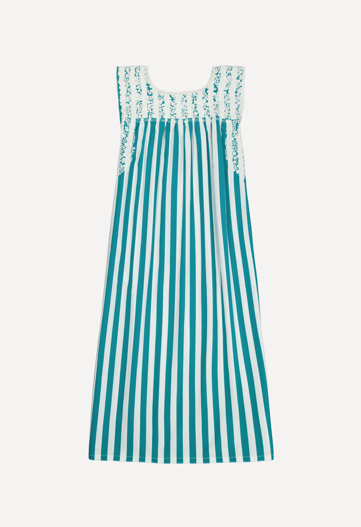 Flores Midi Dress Dress Flores Turquoise Wide Stripe Midi Dress Flores Turquoise Wide Stripe Midi Dress