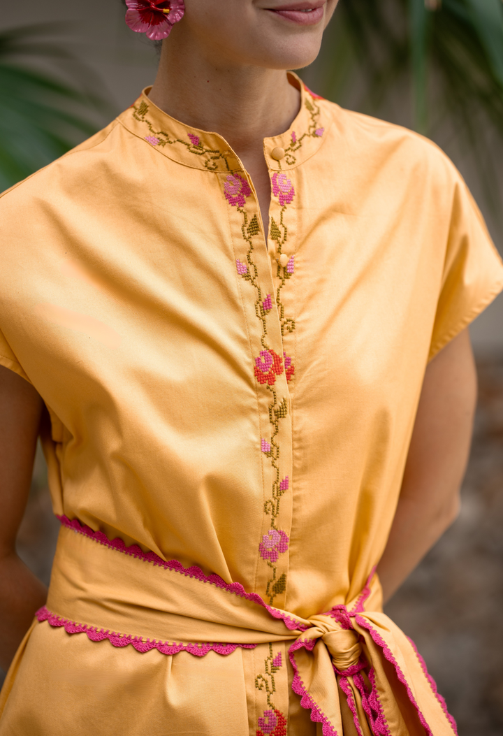 Valeria Amarilla Midi Dress-3