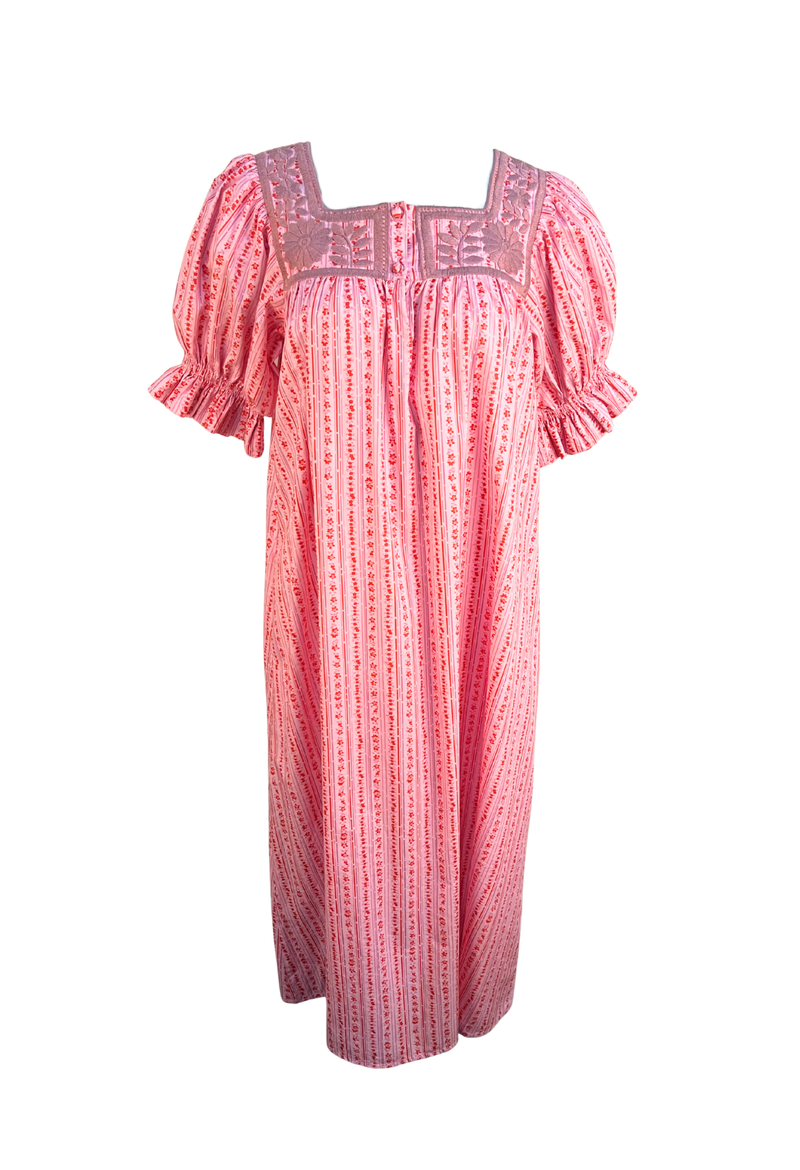 Maria Pink Pattern Midi Dress